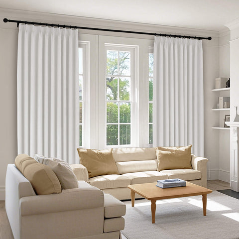 1041 100% Blackout Soft Chenille Linen Blend Curtain Pinch Pleat 1 Panel