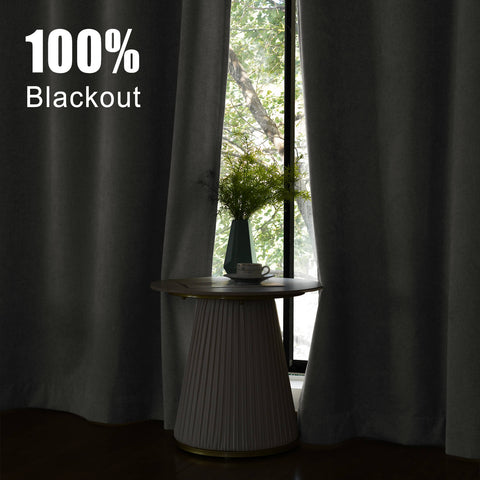 1041 100% Blackout Soft Chenille Linen Blend Curtain Pinch Pleat 1 Panel