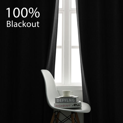 3009 Reversible 100% Blackout Linen Blend Curtain Pinch Pleat 1 Panel