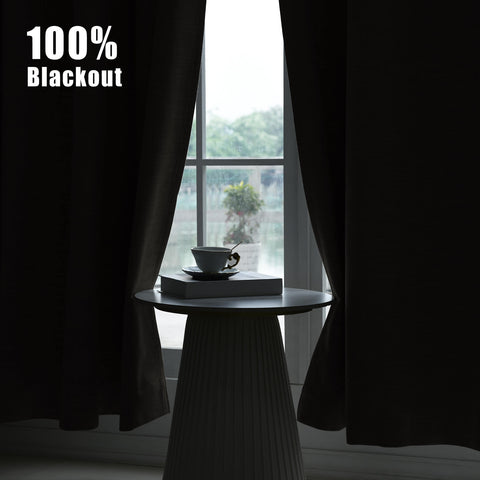 1044 100% Blackout Heavyweight 350GSM Linen Texture Drapes Pinch Pleat 1 Panel