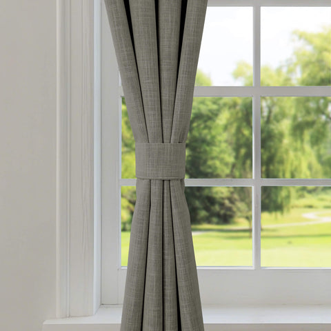1044 100% Blackout Heavyweight 350GSM Linen Texture Drapes Pinch Pleat 1 Panel