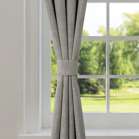 1044 100% Blackout Heavyweight 350GSM Linen Texture Drapes Pinch Pleat 1 Panel