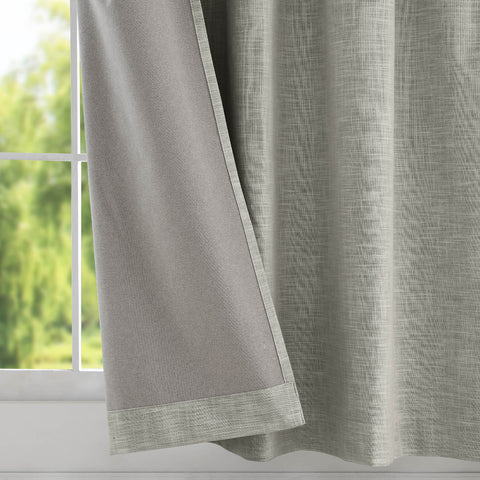 1044 100% Blackout Heavyweight 350GSM Linen Texture Drapes Pinch Pleat 1 Panel