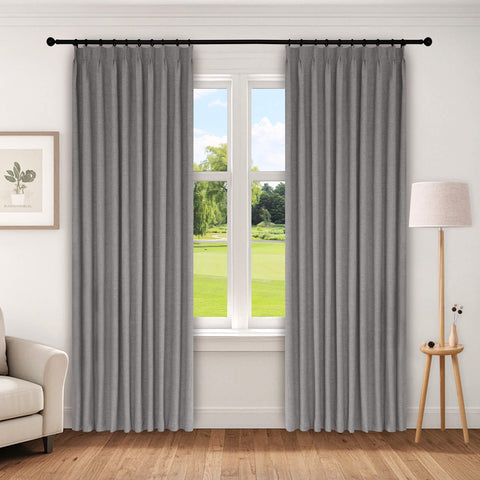 1044 100% Blackout Heavyweight 350GSM Linen Texture Drapes Pinch Pleat 1 Panel