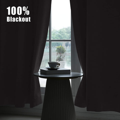 1044 100% Blackout Heavyweight 350GSM Linen Texture Drapes Pinch Pleat 1 Panel