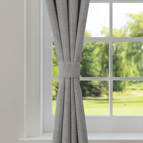 1044 100% Blackout Heavyweight 350GSM Linen Texture Drapes Pinch Pleat 1 Panel