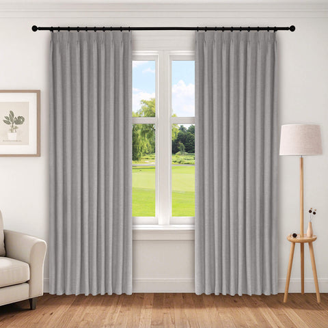 1044 100% Blackout Heavyweight 350GSM Linen Texture Drapes Pinch Pleat 1 Panel