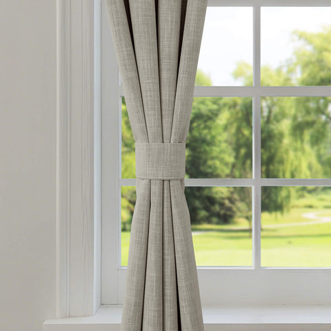 1044 100% Blackout Heavyweight 350GSM Linen Texture Drapes Pinch Pleat 1 Panel