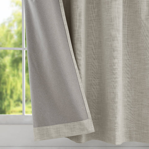 1044 100% Blackout Heavyweight 350GSM Linen Texture Drapes Pinch Pleat 1 Panel
