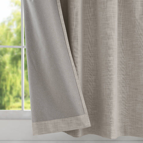 1044 100% Blackout Heavyweight 350GSM Linen Texture Drapes Pinch Pleat 1 Panel