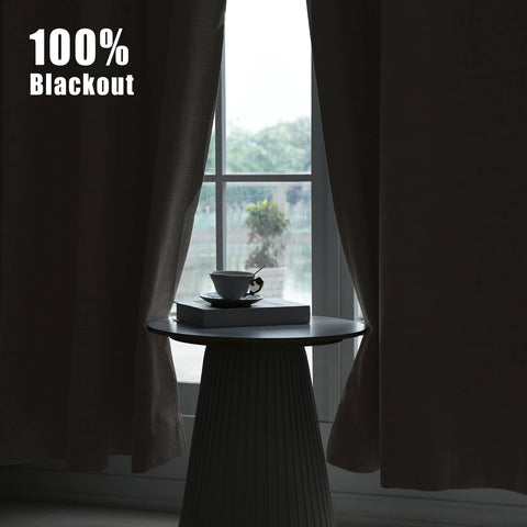 1044 100% Blackout Heavyweight 350GSM Linen Texture Drapes Pinch Pleat 1 Panel
