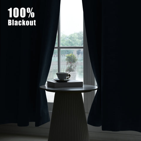 1044 100% Blackout Heavyweight 350GSM Linen Texture Drapes Pinch Pleat 1 Panel