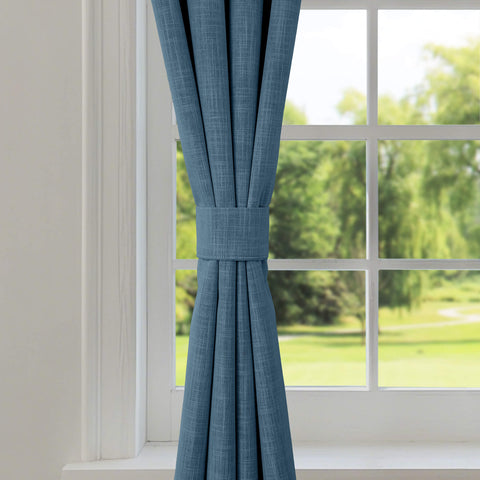 1044 100% Blackout Heavyweight 350GSM Linen Texture Drapes Pinch Pleat 1 Panel