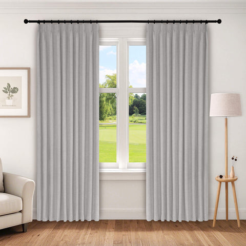 1044 100% Blackout Heavyweight 350GSM Linen Texture Drapes Pinch Pleat 1 Panel