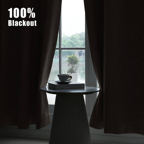 1044 100% Blackout Heavyweight 350GSM Linen Texture Drapes Pinch Pleat 1 Panel