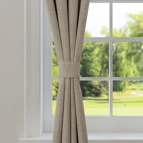 1044 100% Blackout Heavyweight 350GSM Linen Texture Drapes Pinch Pleat 1 Panel