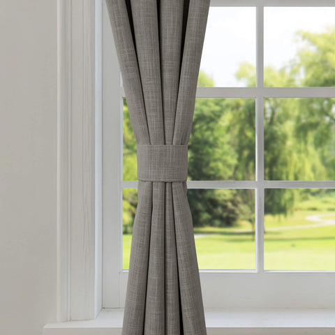 1044 100% Blackout Heavyweight 350GSM Linen Texture Drapes Pinch Pleat 1 Panel