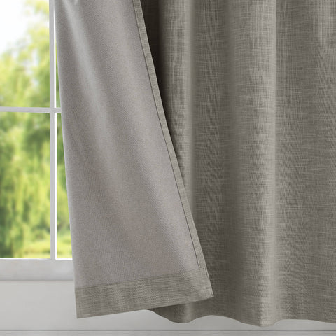 1044 100% Blackout Heavyweight 350GSM Linen Texture Drapes Pinch Pleat 1 Panel