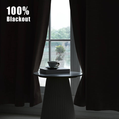 1044 100% Blackout Heavyweight 350GSM Linen Texture Drapes Pinch Pleat 1 Panel