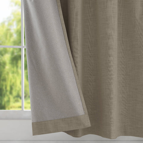 1044 100% Blackout Heavyweight 350GSM Linen Texture Drapes Pinch Pleat 1 Panel