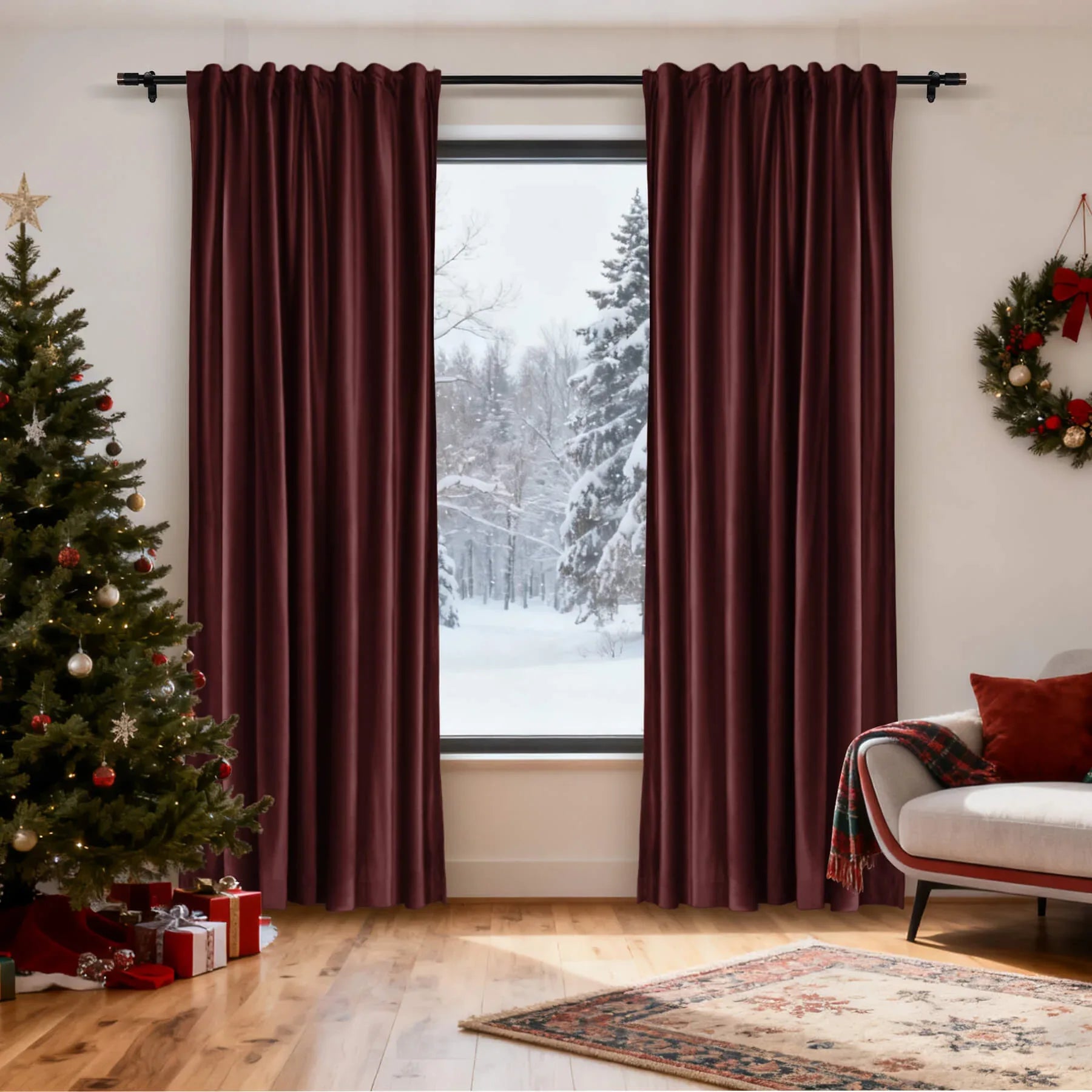 Cololeaf-Christmas-Soft-Luxury-Velvet-Blackout-Drapes-Thermal-Curtains-Burgundy_7 - Cololeaf