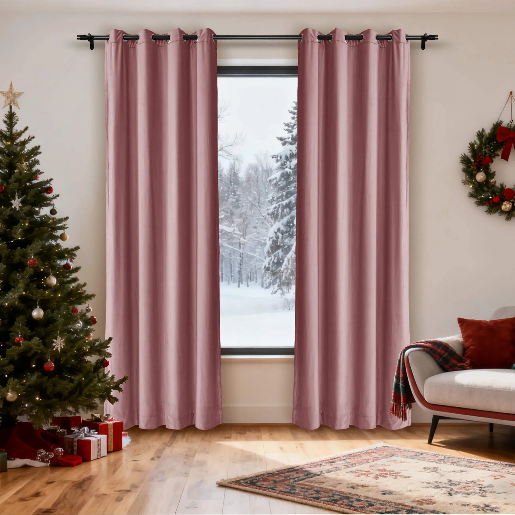 Cololeaf-Christmas-Soft-Luxury-Velvet-Blackout-Drapes-Thermal-Curtains-Coral_5 - Cololeaf