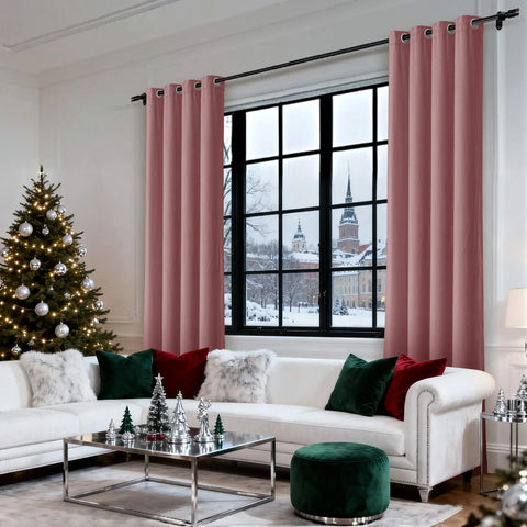 Cololeaf-Christmas-Soft-Luxury-Velvet-Blackout-Drapes-Thermal-Curtains-Coral_8 - Cololeaf