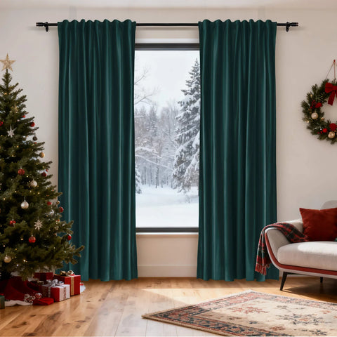Cololeaf-Christmas-Soft-Luxury-Velvet-Blackout-Drapes-Thermal-Curtains-Everlade-Teal_7 - Cololeaf