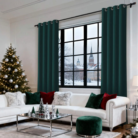 Cololeaf-Christmas-Soft-Luxury-Velvet-Blackout-Drapes-Thermal-Curtains-Everlade-Teal_8 - Cololeaf