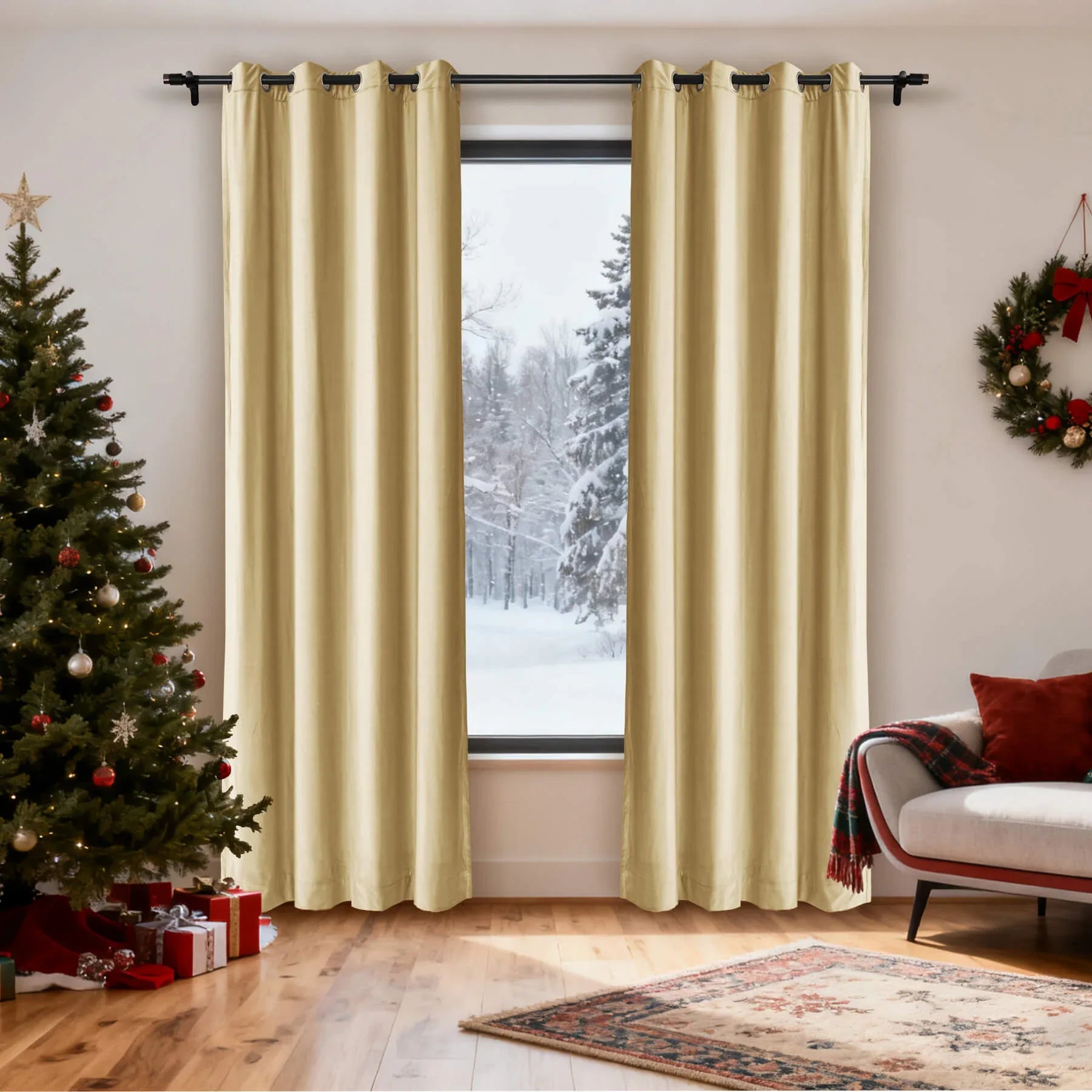 Cololeaf-Christmas-Soft-Luxury-Velvet-Blackout-Drapes-Thermal-Curtains-Kakhi_5 - Cololeaf