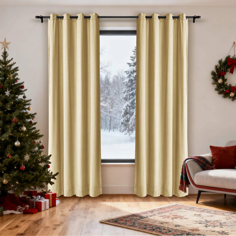 Cololeaf-Christmas-Soft-Luxury-Velvet-Blackout-Drapes-Thermal-Curtains-Kakhi_5 - Cololeaf