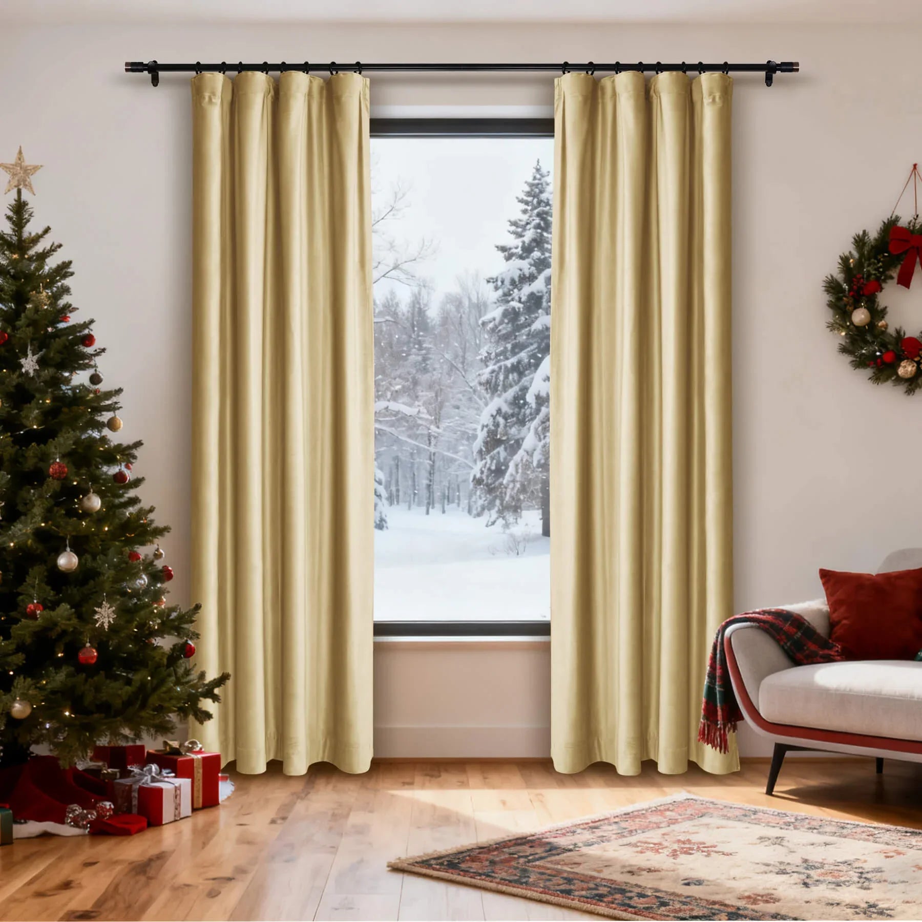 Cololeaf-Christmas-Soft-Luxury-Velvet-Blackout-Drapes-Thermal-Curtains-Kakhi_6 - Cololeaf