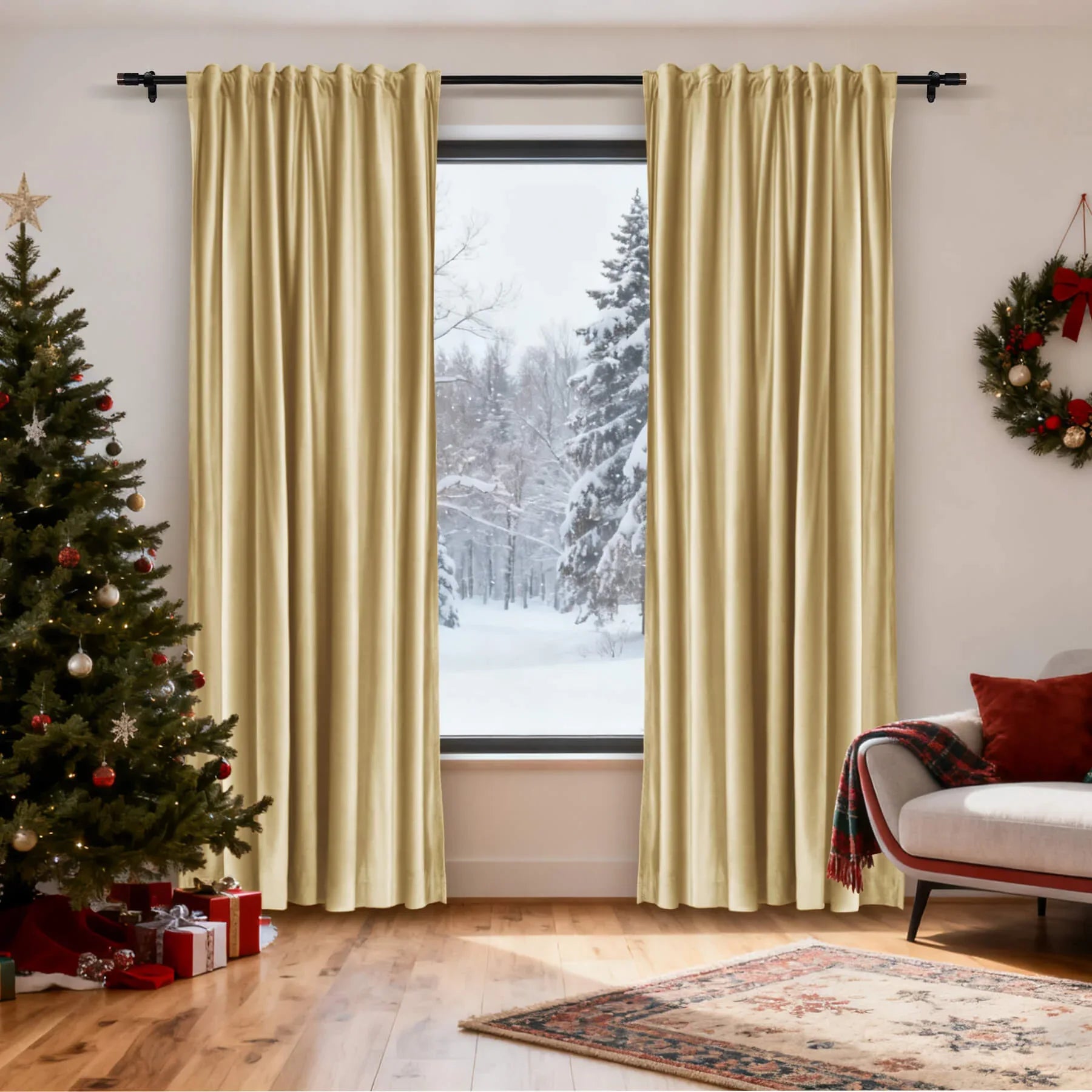 Cololeaf-Christmas-Soft-Luxury-Velvet-Blackout-Drapes-Thermal-Curtains-Kakhi_7 - Cololeaf