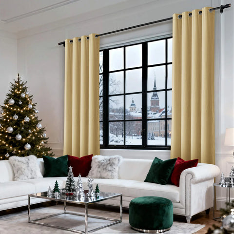 Cololeaf-Christmas-Soft-Luxury-Velvet-Blackout-Drapes-Thermal-Curtains-Kakhi_8 - Cololeaf