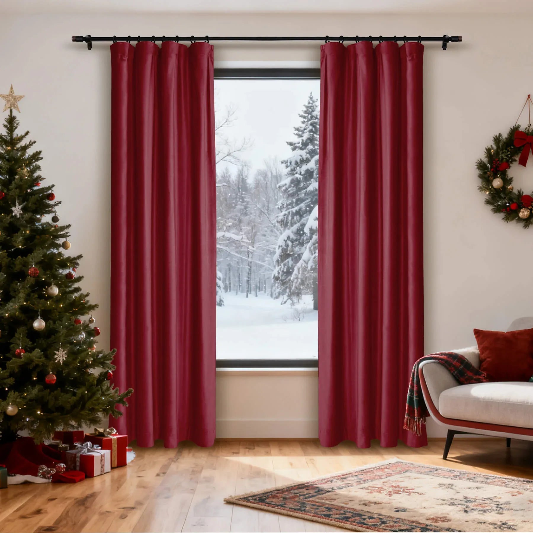 Cololeaf-Christmas-Soft-Luxury-Velvet-Blackout-Drapes-Thermal-Curtains-Raspberry-Red_6 - Cololeaf