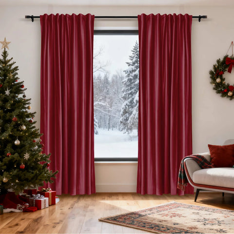 Cololeaf-Christmas-Soft-Luxury-Velvet-Blackout-Drapes-Thermal-Curtains-Raspberry-Red_7 - Cololeaf
