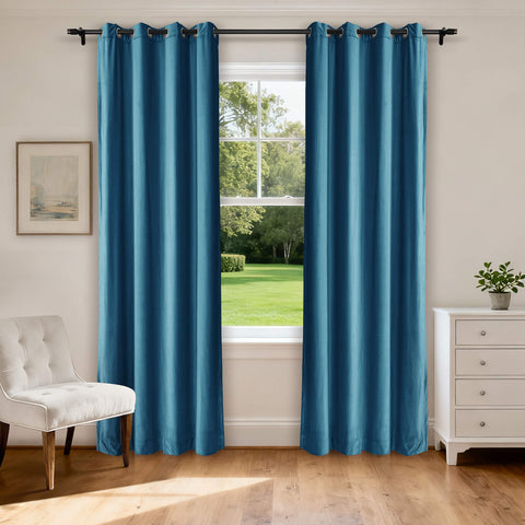 MJ11 Soft Velvet Home Theater Blackout Curtain Noise Reducing with Liner Multiple Headers 1 Panel