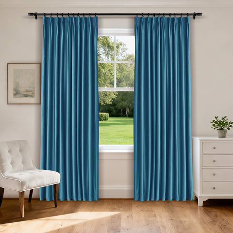 MJ11 Soft Velvet Home Theater Blackout Curtain Noise Reducing with Liner Multiple Headers 1 Panel