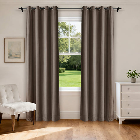 MJ11 Soft Velvet Home Theater Blackout Curtain Noise Reducing with Liner Multiple Headers 1 Panel