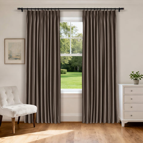 MJ11 Soft Velvet Home Theater Blackout Curtain Noise Reducing with Liner Multiple Headers 1 Panel