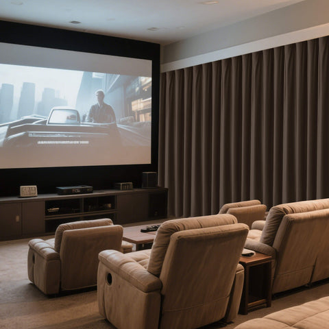 MJ11 Soft Velvet Home Theater Blackout Curtain Noise Reducing with Liner Multiple Headers 1 Panel