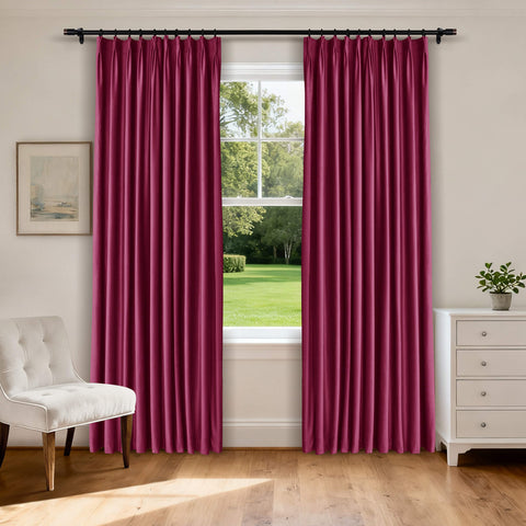 MJ11 Soft Velvet Home Theater Blackout Curtain Noise Reducing with Liner Multiple Headers 1 Panel