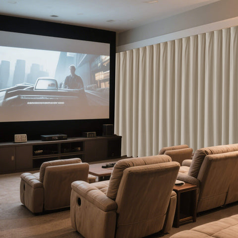 MJ11 Soft Velvet Home Theater Blackout Curtain Noise Reducing with Liner Multiple Headers 1 Panel