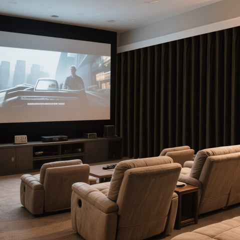 MJ11 Soft Velvet Home Theater Blackout Curtain Noise Reducing with Liner Multiple Headers 1 Panel