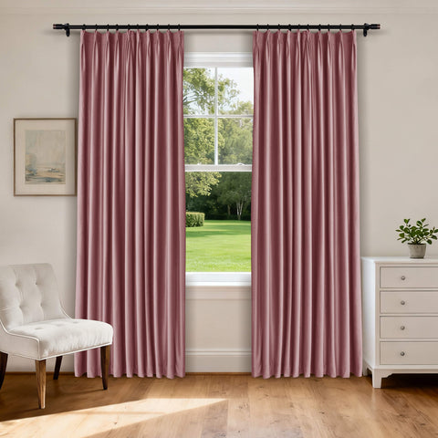 MJ11 Soft Velvet Home Theater Blackout Curtain Noise Reducing with Liner Multiple Headers 1 Panel