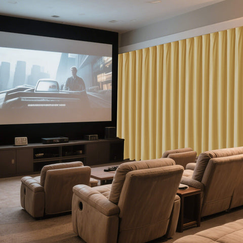 MJ11 Soft Velvet Home Theater Blackout Curtain Noise Reducing with Liner Multiple Headers 1 Panel