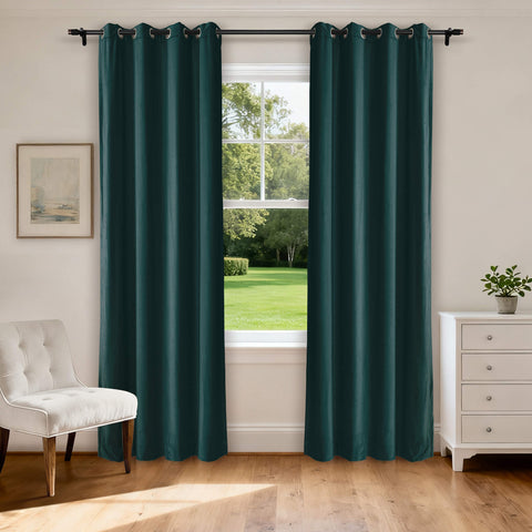 MJ11 Soft Velvet Home Theater Blackout Curtain Noise Reducing with Liner Multiple Headers 1 Panel
