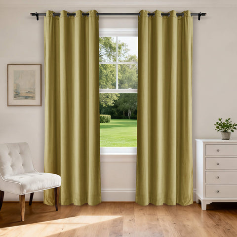 MJ11 Soft Velvet Home Theater Blackout Curtain Noise Reducing with Liner Multiple Headers 1 Panel