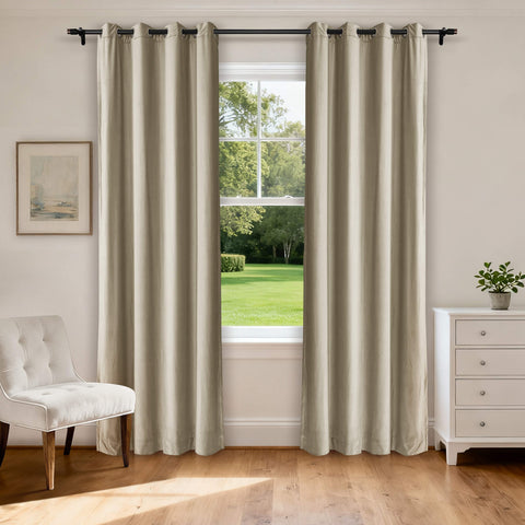 MJ11 Soft Velvet Home Theater Blackout Curtain Noise Reducing with Liner Multiple Headers 1 Panel