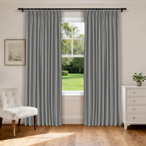 MJ11 Soft Velvet Home Theater Blackout Curtain Noise Reducing with Liner Multiple Headers 1 Panel